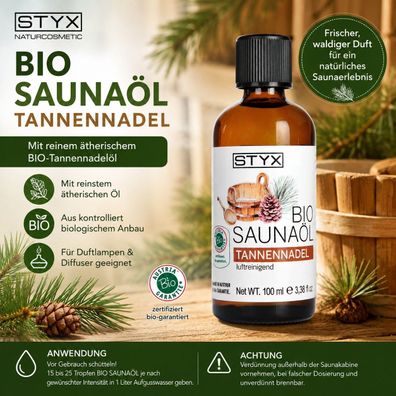 STYX Naturcosmetic Bio Saunaöl Tannennadel 100 ml Sauna Aufguss Duftöl