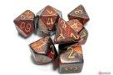 Scarab Mini-Polyhedral Blue Blood/gold 7-Die Set