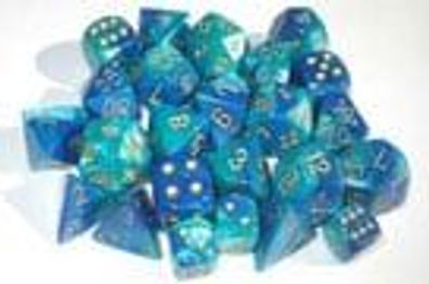 Gemini™ Blue-Teal/gold Polyhedral 7-die Set