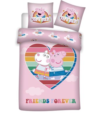 Peppa Pig Kinderbettwäsche Set – Kuscheliger Bettbezug 140x200 cm & Kissenbezug