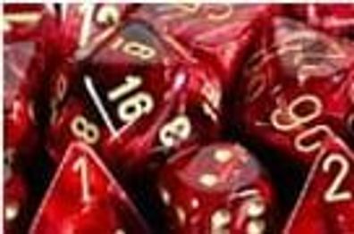 Vortex Dice™ 16mm d6 Burgundy/gold Dice Block™ (12 dice)