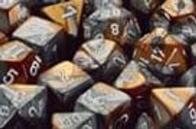 Gemini™ 16mm d6 Copper-Steel w/white Dice Block™ (12 dice)