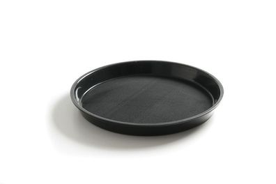 HENDI Serviertablett rund 36 cm rutschfest hoher Rand schwarz
