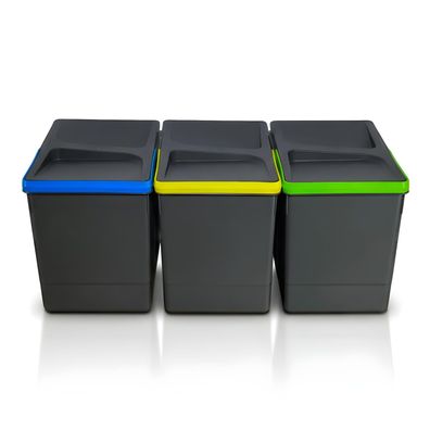 Wuitoki Mélltrennsystem 3x15 l anthrazit fér Schublade oder Unterschrank