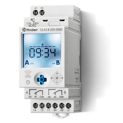 Finder Zeitschalter 12.62.8.230.0000 Serie 12 LCD DIN-Schiene