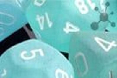 Frosted™ 16mm d6 Teal/white Dice Block™ (12 dice)