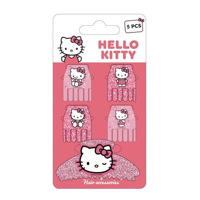 Hello Kitty Haaraccessoires – 4 Stück Kinder Haarspangen für Alltag & Party