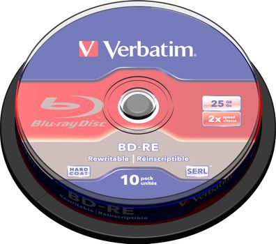 Verbatim BD-RE 25GB/1-2x Cakebox (10 Disc)