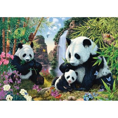 Schmidt Spiele Schmidt Spiele 57380 Pandafamilie am Wasserfall, Puzzle 500 Teile