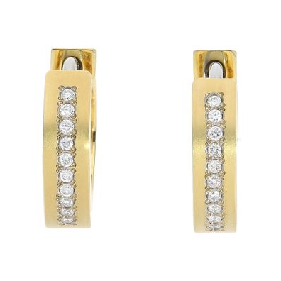 Boccia Creolen 0510-17 Titan, Gold plattiert, Diamanten