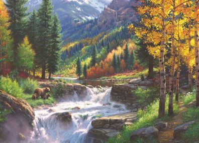 Bären am Wasserfall