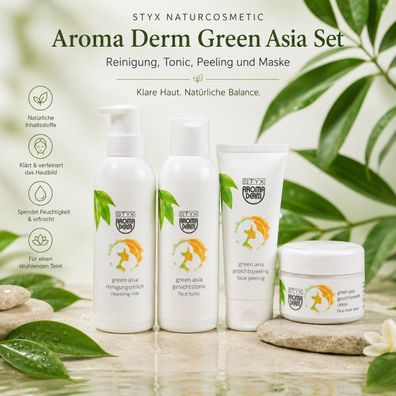 STYX Naturcosmetic Aroma Derm Green Asia Reinigungs Set Milch Tonic Peeling