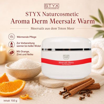 STYX Naturkosmetik Aroma Derm Meersalz Warm - Wärmendes Badesalz & Wickelsalz, 150 ml