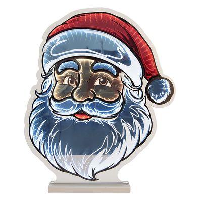 Clayre & Eef Weihnachts-Infinity-Spiegel-Lampe Weihnachtsmann 48x8x57 cm Rot