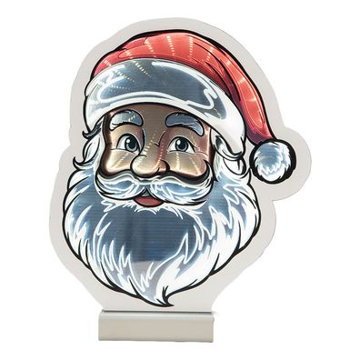 Clayre & Eef Weihnachts-Infinity-Spiegel-Lampe Weihnachtsmann 19x5x22 cm Weiß