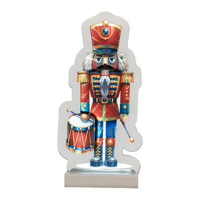 Clayre & Eef Weihnachts-Infinity-Spiegel-Lampe Nussknacker 12x7x24 cm Rot Kunststoff