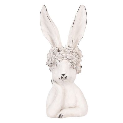 Clayre & Eef Dekorationsfigur Kaninchen 20x17x45 cm Weiß Kunststoff (Gr. 20x17x45 cm)