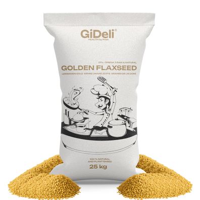Goldene Leinsamen 25kg Ganze Körner Vegan Natur Ballaststoffreich Backen GiDeli
