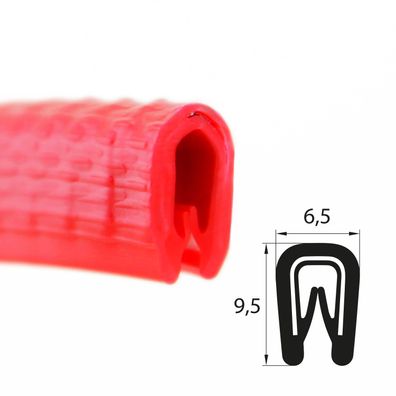 KS1-2RG Kantenschutzprofil Rot glänzend ähnlich RAL3000 Klemmbereich 1-2 mm Maße 9,5x