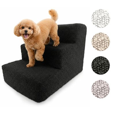Muralo Hundetreppe Katzentreppe Rampe Haustiertreppe 3 Stufen Bouclé Stoff