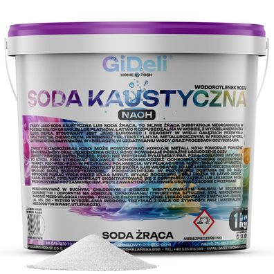 Ätznatron 1kg Natriumhydroxid NaOH 99% Seifenherstellung Abflussreiniger GiDeli