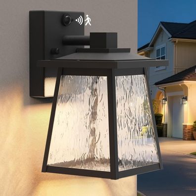 Außenlampe mit Bewegungsmelder 10W 3CCT Wandleuchte Aussen Anthrazit IP44 Modern