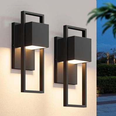 LED Außenwandleuchte 16W,2 Stück Außenlampe Außenleuchte 3000K Warmweiß IP65