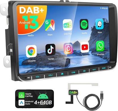 DAB+ Autoradio mit Bildschirm für VW Golf 5 6 T5 Polo 6R Passat Caddy Touran usw