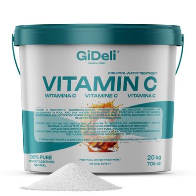 Vitamin C Pulver 20kg Chlorneutralisation Pool Spa Aquarium Wasserpflege GiDeli