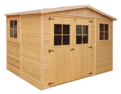 Gartenhaus Kufstein aus vorgefertigten Elementen mit Satteldach - L: 300 cm x B: