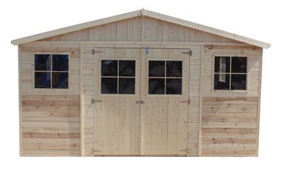 Gartenhaus Lübeck aus vorgefertigten Elementen mit Satteldach - L:400 cm x B: 20