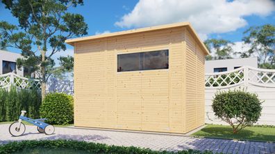 Gerätehaus Menden 04, Naturbelassen - 18 mm Elementgartenhaus, Grundfläche: 6,18