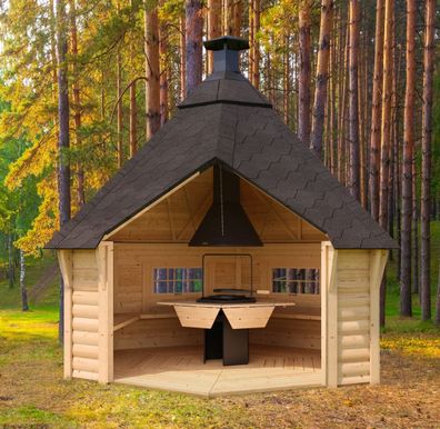 Grillhaus Eisenhut 16 - Abmessungen: 326 x 376 x 310 (B x T x H), Grundfläche: 9