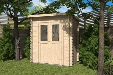 Gartenhaus Passau inkl. Massivholzdach und Dachpappe - 1,98 x 1,28 Meter aus 19