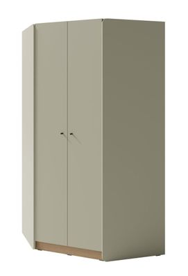 Eckkleiderschrank Sampont 02, Mintgrün / Eiche dunkel, 195 x 95 x 95 cm, mit 10
