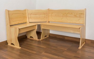 Eckbank Kiefer massiv Vollholz natur Junco 243 - Abmessung: 85 x 110 x 150 cm (H