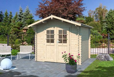 Gartenhaus Gartenfreude 1 - 28 mm Blockbohlenhaus, Grundfläche: 4,91 m², Satteld