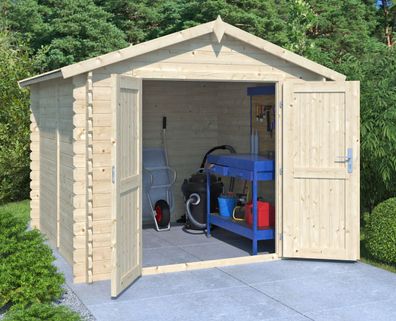 Gartenhaus "Sommer" - 28 mm Blockbohlenhaus, Grundfläche: 4,60 m², Satteldach
