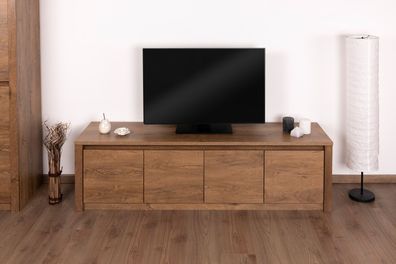 TV-Unterschrank Selun 12, Farbe: Eiche Dunkelbraun - Abmessungen: 47 x 170 x 43