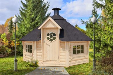 Grillhaus Eisenhut 03 - Abmessungen: 399 x 370 x 275 cm (B x T x H), Grundfläche