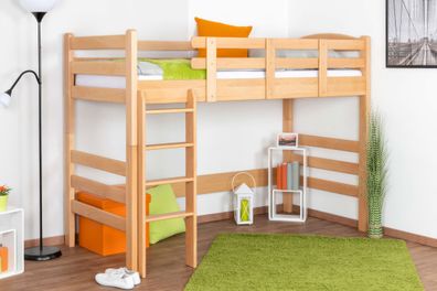 Hochbett für Erwachsene "Easy Premium Line" K22/n, Buche Vollholz massiv Natur