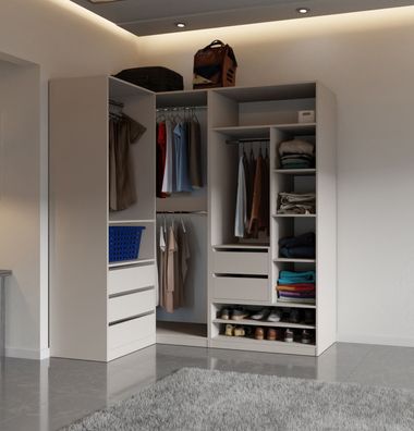 Schrankset für Ankleidezimmer - Set D Cabecao | 4-teilig | Farbe: Kaschmir | off