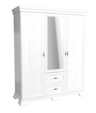 Drehtürenschrank / Kleiderschrank Sentis 24, Farbe: Kiefer Weiß - 193 x 158 x 62