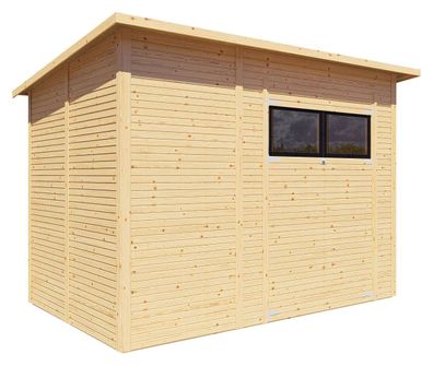 Gartenhaus, Naturbelassen, Elementgartenhaus, Grundfläche: 6,18 m², Pultdach, Do