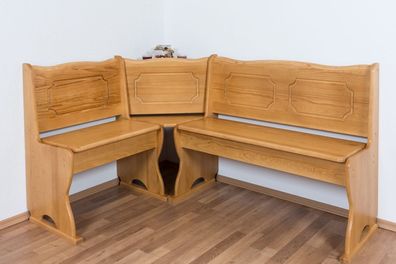Eckbank Kiefer massiv Vollholz Erlefarben Junco 243 - Abmessungen: 84 x 140 x 18