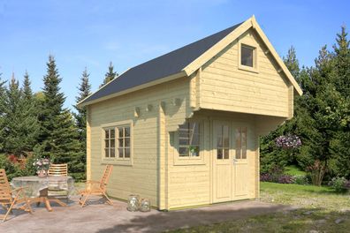 Gartenhaus Olperer 01 inkl. Fußboden - 40 mm Blockbohlenhaus, Grundfläche: 9,2 m