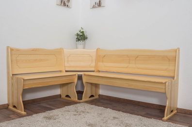 Eckbank Kiefer massiv Vollholz natur Junco 243 - Abmessungen: 84 x 140 x 180 cm