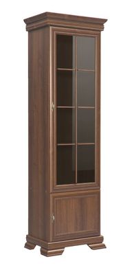 Vitrine Sentis 17, Farbe: Dunkelbraun - 193 x 58 x 40 cm (H x B x T)