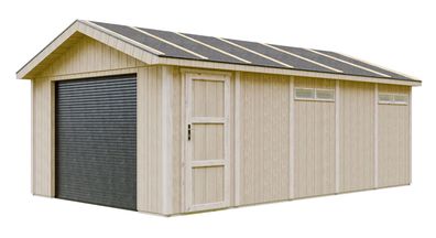 Garage Raabs mit Rolltor, inkl. 2 Fernbedienungen, ohne Boden, 1 Tür, 354 x 604