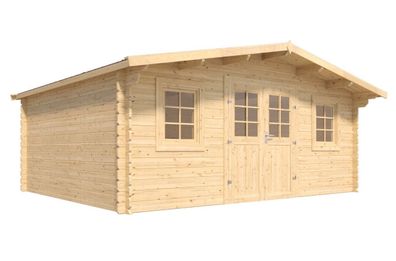 Gartenhaus Wiesenlust 04, 34 mm Blockbohlenhaus, Satteldach, Grundfläche: 20 m²,